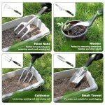 8-Piece Stainless Steel Gardening Tool Set with Tote