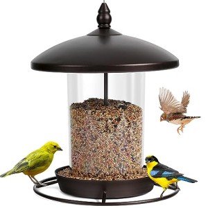 Metal Bird Feeder for Outdoor Gardens – Holds 2.5LB
