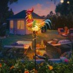 Solar Rooster Chicken Decor for Garden Lovers