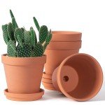 4-Pack 6-Inch Terracotta Plant Pots with Saucer