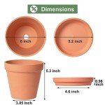 4-Pack 6-Inch Terracotta Plant Pots with Saucer