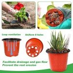 Small Red Plastic Nursery Pots with Labels (100pcs)