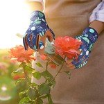 Women's Durable Leather Gardening Gloves (Blue)