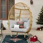 YITAHOME Outdoor Rocking Egg Chair - Grey