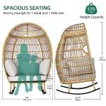 YITAHOME Outdoor Rocking Egg Chair - Grey