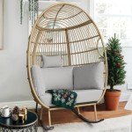 YITAHOME Outdoor Rocking Egg Chair - Grey