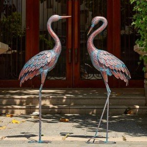Garden Crane Statues - Set of 2 Bird Art