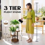 3-Tier Metal and Wood Plant Stand for Indoor/Outdoor