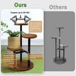 3-Tier Metal and Wood Plant Stand for Indoor/Outdoor
