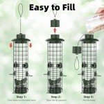 Squirrel-Proof Metal Mesh Bird Feeder - Green