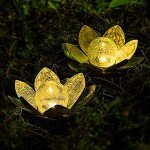 Solar Crackle Globe Lotus Lights for Garden