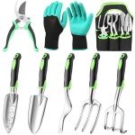 JMOO 8-Piece Lightweight Ergonomic Garden Tool Set