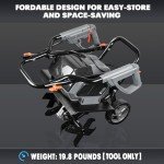 Cordless Garden Tiller with Adjustable Wheels