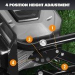 Cordless Garden Tiller with Adjustable Wheels