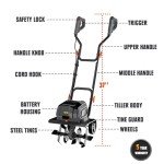 Cordless Garden Tiller with Adjustable Wheels