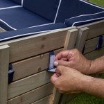 KidKraft Wooden Outdoor Ottoman & Umbrella Set