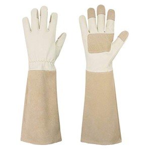 Breathable Pigskin Leather Pruning Gloves for Gardeners