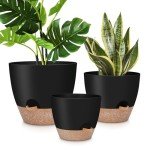 Self-Watering Plant Pots 3-Pack - Black
