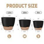 Self-Watering Plant Pots 3-Pack - Black