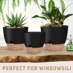 Self-Watering Plant Pots 3-Pack - Black