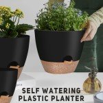 Self-Watering Plant Pots 3-Pack - Black