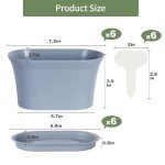 Herb Garden Planter Set with Tray - 6 Pots