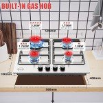 60cm Stainless Steel 4-Burner Gas Hob Cooktop