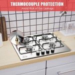 60cm Stainless Steel 4-Burner Gas Hob Cooktop