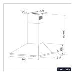 CIARRA CAB6201A 600mm Black Chimney Cooker Hood