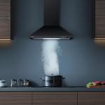 CIARRA CAB6201A 600mm Black Chimney Cooker Hood
