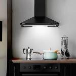 CIARRA CAB6201A 600mm Black Chimney Cooker Hood