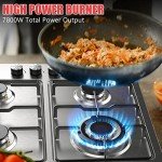 60cm Stainless Steel 4-Burner Gas Hob Cooktop