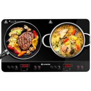 Aobosi Portable Double Induction Cooker with Timer