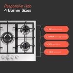 Cookology 70cm Stainless Steel Gas Hob Cooktop