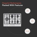 Cookology 70cm 5 Burner Gas Hob - Stainless Steel