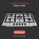Cookology 70cm 5 Burner Gas Hob - Stainless Steel