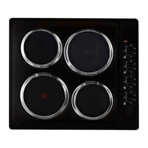 Cookology 60cm Black Electric Hotplate Cooktop