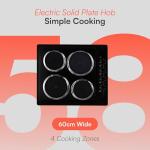 Cookology 60cm Black Electric Hotplate Cooktop