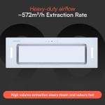 Cookology 90cm White Glass Integrated Cooker Hood