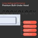 Cookology 90cm White Glass Integrated Cooker Hood