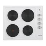 Cookology 60cm White Electric Hotplate Cooktop