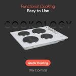 Cookology 60cm White Electric Hotplate Cooktop