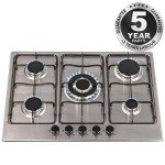 SIA 70cm 5 Burner Stainless Steel Gas Hob
