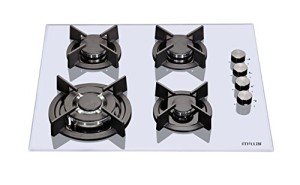 Millar 60cm White Glass Hob with 4 Burners