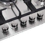 Cookology 70cm Stainless Steel Gas Hob Cooktop