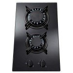 SIA 30cm Black Glass 2 Burner Gas Hob
