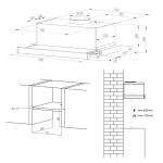 Ciarra 60cm Telescopic Extractor Hood with LED