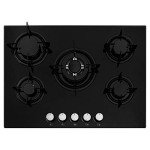 Cookology 70cm Black Gas-on-Glass Hob