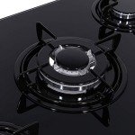 Cookology 70cm Black Gas-on-Glass Hob