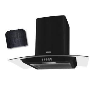 Abode 60cm Curved Glass Black Cooker Hood